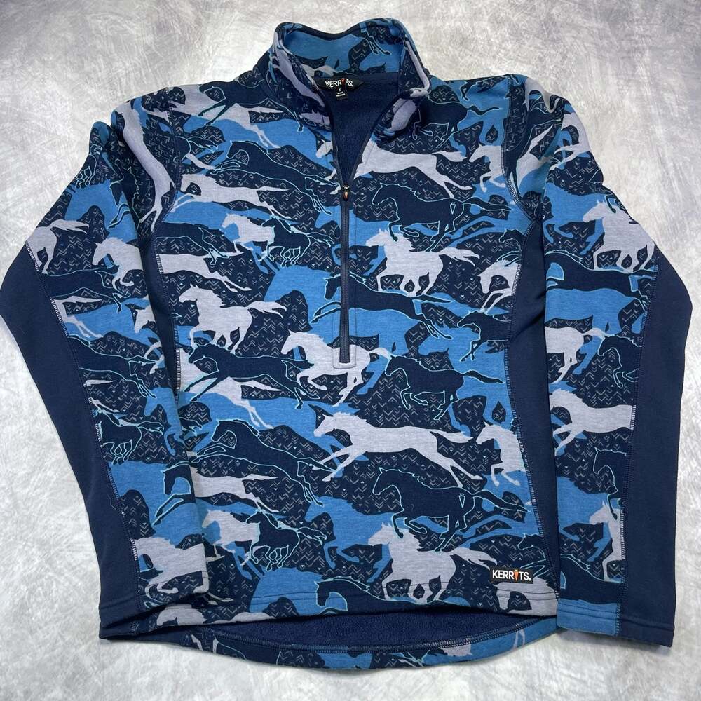 Kerrits Plush Printed Fleece Half Zip Nightsky Gallop Size S